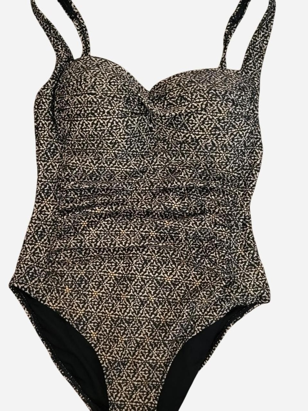 Navy Blue 💙 Gold Patterned One-Piece Swimsuit